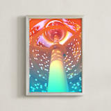 "spaceship" - Art Print in Orange-blue by Igor - Framed