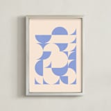 "Around Town" - Art Print in Periwinkle by Beth Vassalo - Framed
