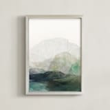 "Finding Balance No. 1" - Art Print in Emerald by Karen Kardatzke - Framed