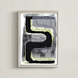 "Part of the fun 4" - Art Print in Fluid Green by Bethania Lima - Framed