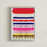 "Linked No 3" - Art Print in Ruby Red by HAPI ART - Framed