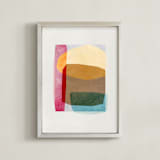 "sheer shapes" - Art Print in rainbow by Sumak Studio - Framed