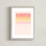"Retro Summer" - Art Print in Pink Ombre by Kisco Print Shop - Framed