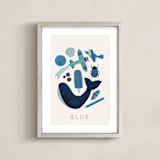 "Ten Blue Things" - Art Print in Blue by Ana Peake - Framed