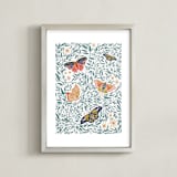 "Secret Garden" - Art Print in Leaf by Britt Mills - Framed