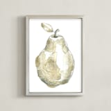 "Eat More Fruits - Pear" - Art Print in Neutral Beige by Susanne Kasielke - Framed