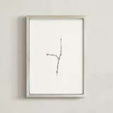 "Twig- Solitude 02" - Art Print in Light Grey by jinseikou - Framed