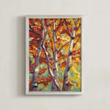 "Autumn Dance" - Art Print in Blaze by Holly Whitcomb - Framed