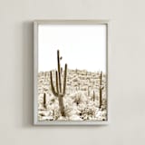 "Desert Cacti II" - Art Print in Gold Dust by Lisa Assenmacher - Framed