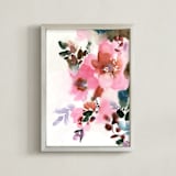 "Devoted Heart" - Art Print in Rosie Coral by Stephanie Ryan - Framed