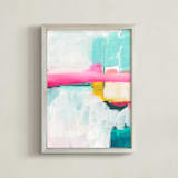 "This Magic Moment" - Art Print in cool blue by Karyn Denten - Framed