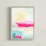 "Nothing Is Impossible" - Art Print in aqua blue by Karyn Denten - Framed