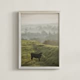"Holy Cow II" - Art Print in Natural khaki by Lying on the grass - Framed