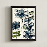 "Blue Mist No.3" - Art Print in Slate by Deborah Velasquez - Framed Canvas