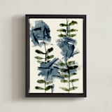 "Blue Mist No.1" - Art Print in Slate by Deborah Velasquez - Framed Canvas