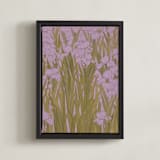 "Iris Garden" - Art Print in Dusty Lavender by Britt Friesell - Framed Canvas