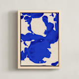 "Blue Ink Ocean" - Art Print in Ocean Blue by cyrille gulassa - Framed Canvas