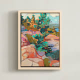 "Side Lines 1" - Art Print in Pine by Jess Franks - Framed Canvas