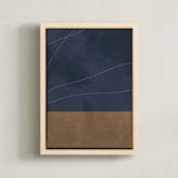 "Midnight in My Garden 2" - Art Print in Midnight Blue by Alicia Abla - Framed Canvas