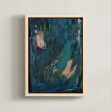 "Dreamscape 2" - Art Print in Midnight Green by Yaling Hou Suzuki - Framed Canvas