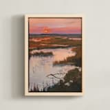 "Sunset/Moonrise 1" - Art Print in Sunset by Jess Franks - Framed Canvas