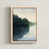 "Touching Water 1" - Art Print in Calm Water by Stephanie Goos Johnson - Framed Canvas