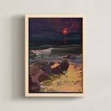 "Sunset/Moonrise 2" - Art Print in Night Sky by Jess Franks - Framed Canvas