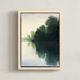 "Touching Water 2" - Art Print in Calm Water by Stephanie Goos Johnson - Framed Canvas