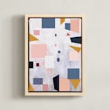 "Early Autumn" - Art Print in Pale Pink Fun by Vanessa Ryan - Framed Canvas