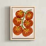 "Tilly's Tomatoes" - Art Print in Tomato Red by Sierra Lee - Framed Canvas