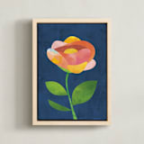 "Rose Fleur" - Art Print in deep green by sue prue - Framed Canvas