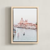 "Venice Gondolier" - Art Print in Pastel Blue by Heather Loriece - Framed Canvas