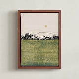 "Quiet Horizon" - Art Print in Golden Sage by Alisa Galitsyna - Framed Canvas