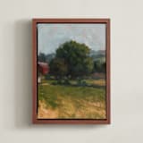 "Summer Field 1" - Art Print in Crimson by Wendy Keller - Framed Canvas