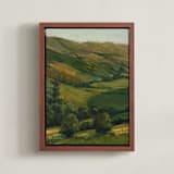 "Green Valley 1" - Art Print in Field by Wendy Keller - Framed Canvas