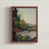 "Lagoon 1" - Art Print in Lagoon by Wendy Keller - Framed Canvas