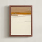 "August Haze 2" - Art Print in Mustard Yellow by Caryn Owen - Framed Canvas