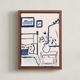 "Pretty Room" - Art Print in Vanilla by Teju Reval - Framed Canvas