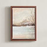 "Winter Walk 2" - Art Print in Peach by Lindsay Megahed - Framed Canvas