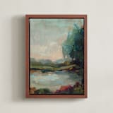 "Lagoon 2" - Art Print in Lagoon by Wendy Keller - Framed Canvas