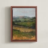 "Summer Field 2" - Art Print in Olive by Wendy Keller - Framed Canvas