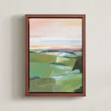"Fields to Climb 2" - Art Print in Green Fields by AlisonJerry - Framed Canvas