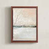 "Winter Walk 1" - Art Print in Peach by Lindsay Megahed - Framed Canvas