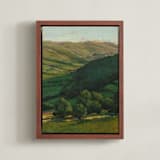 "Green Valley 2" - Art Print in Field by Wendy Keller - Framed Canvas