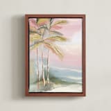 "Palm Trees" - Art Print in Melon by Lucrecia Caporale - Framed Canvas