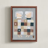 "Not a Creature Was Stirring" - Art Print in Winter Grey by Maja Cunningham - Framed Canvas