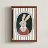 "Sir Rabbit" - Art Print in Tree by Maja Cunningham - Framed Canvas