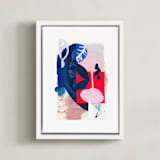 "In the Pink" - Art Print in Rose by Erin McCluskey Wheeler - Framed Canvas