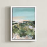 "Sunset on the Dunes 2" - Art Print in Dune Blue by AlisonJerry - Framed Canvas