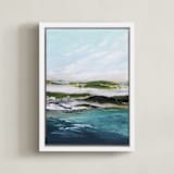 "Rugged Coast" - Art Print in Sea by Karen Kaul - Framed Canvas
